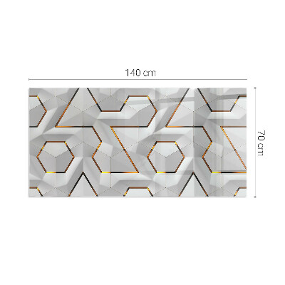 Vetro sotto stufa rettangolare con motivo astratto 3D