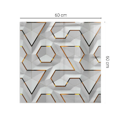 Vetro sotto stufa rettangolare Modello astratto 3D