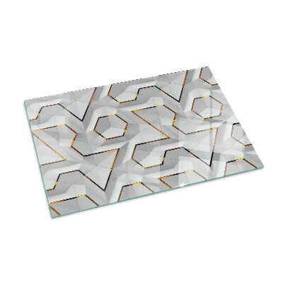 Vetro sotto stufa rettangolare Modello astratto 3D