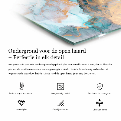 Vetro sotto stufa rettangolare Modello astratto 3D