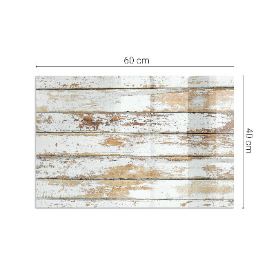 Vetro sotto stufa rettangolare con motivo effetto legno usurato sulla superficie