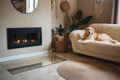 Vetro sotto stufa rettangolare con motivo naturale delle assi di legno