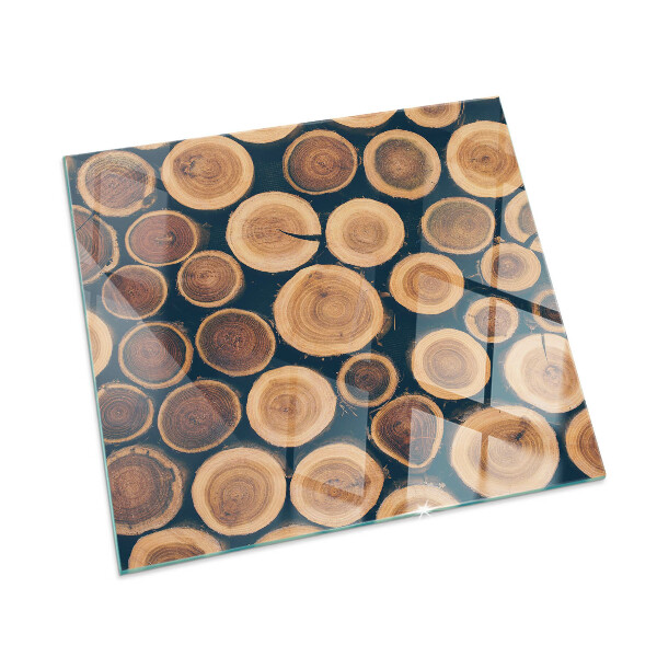 Vetro sotto stufa con motivo in legno intagliato