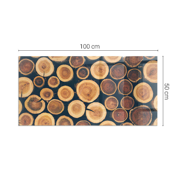 Vetro sotto stufa con motivo in legno intagliato
