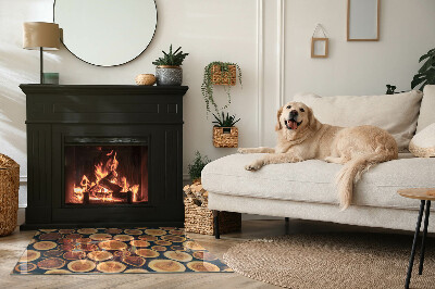 Vetro sotto stufa con motivo in legno intagliato