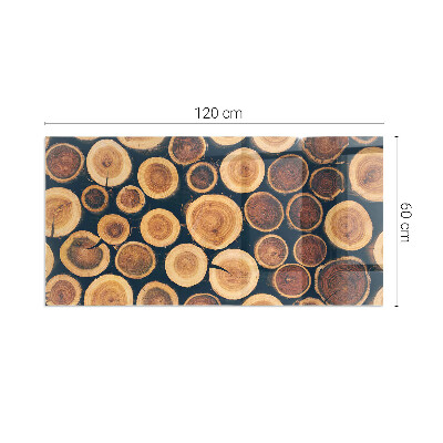 Vetro sotto stufa con motivo in legno intagliato