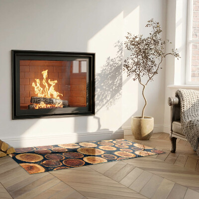 Vetro sotto stufa con motivo in legno intagliato