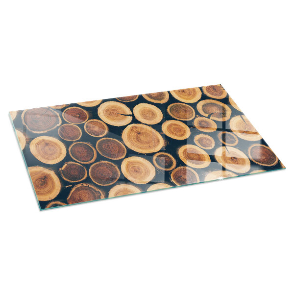 Vetro sotto stufa con motivo in legno intagliato