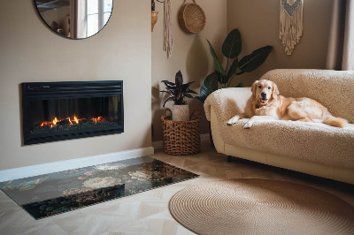 Vetro sotto stufa rettangolare con motivo di farfalle su sfondo floreale