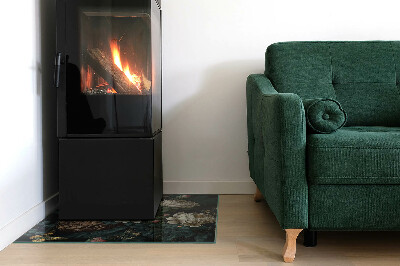 Vetro sotto stufa rettangolare con motivo di farfalle su sfondo floreale