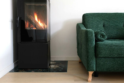 Vetro sotto stufa rettangolare con motivo di farfalle su sfondo floreale