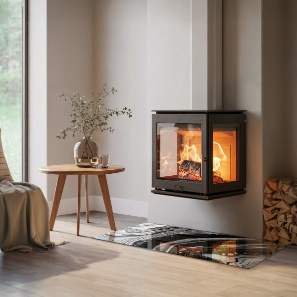 Vetro sotto stufa con linee e onde in una versione moderna