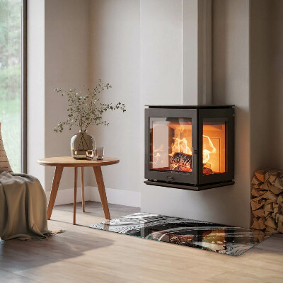 Vetro sotto stufa con linee e onde in una versione moderna