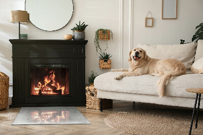 Vetro sotto stufa rettangolare con finitura effetto cemento