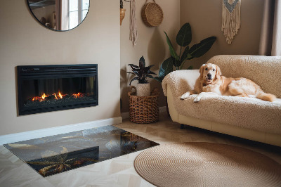 Vetro sotto stufa con foglie eleganti disposte a motivo