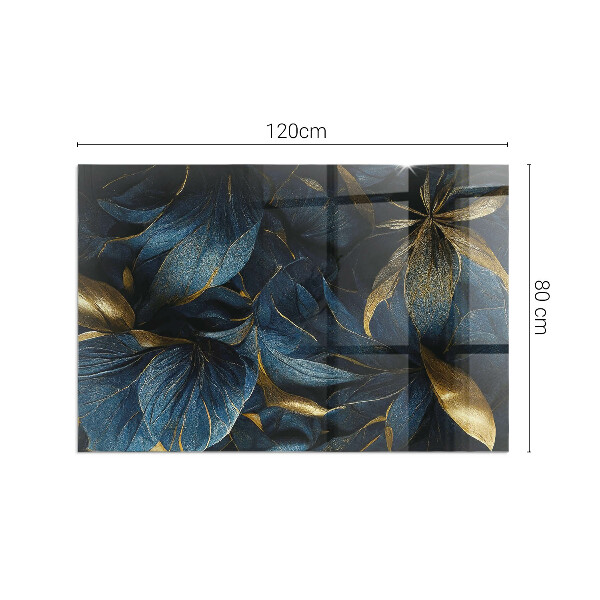 Vetro sotto stufa con foglie eleganti disposte a motivo