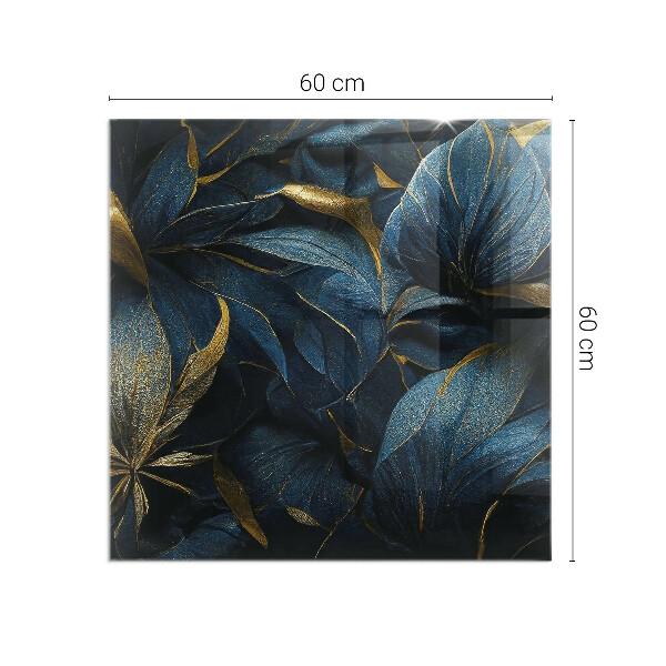 Vetro sotto stufa con foglie eleganti disposte a motivo