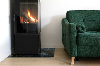 Vetro sotto stufa con foglie eleganti disposte a motivo