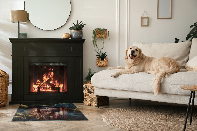 Vetro sotto stufa con foglie eleganti disposte a motivo