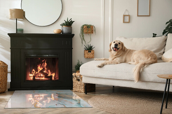 Vetro sotto stufa rettangolare con motivo a onde di colore astratte