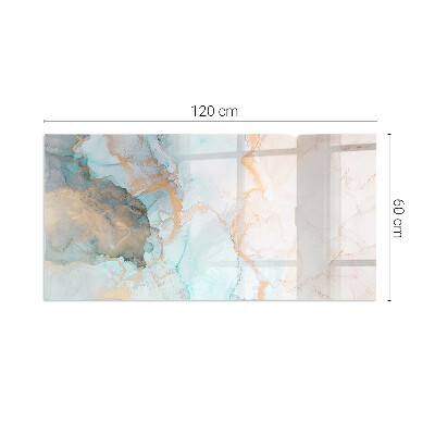 Vetro sotto stufa rettangolare Onde di colore astratte