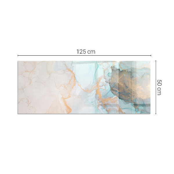 Vetro sotto stufa rettangolare Onde di colore astratte