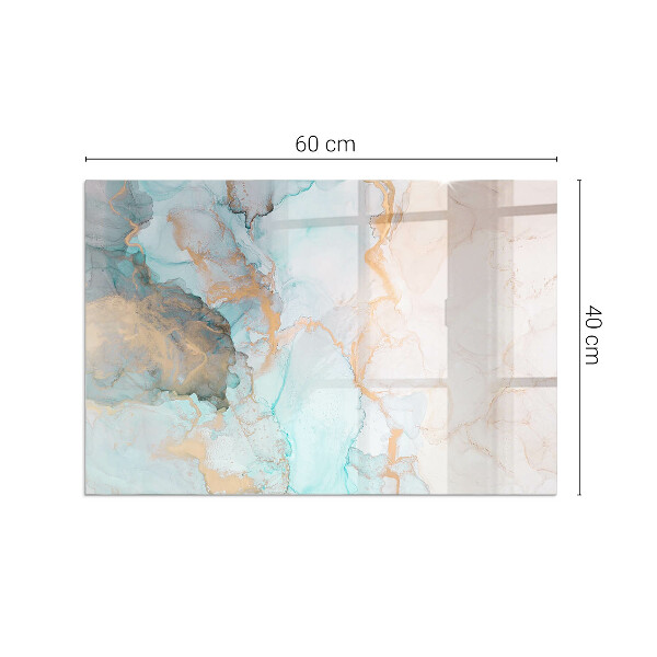 Vetro sotto stufa rettangolare con motivo a onde di colore astratte