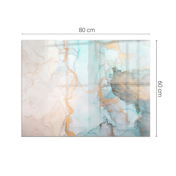 Vetro sotto stufa rettangolare con motivo a onde di colore astratte