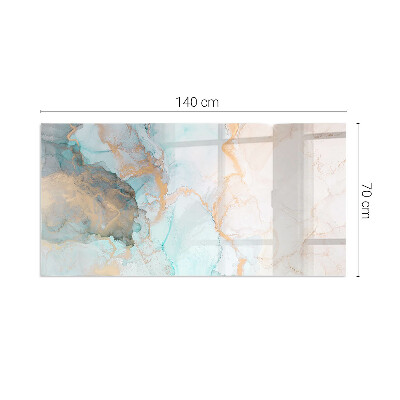 Vetro sotto stufa rettangolare Onde di colore astratte