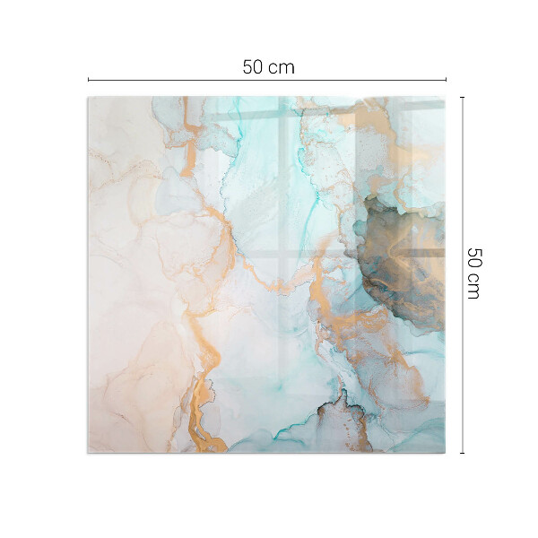 Vetro sotto stufa rettangolare con motivo a onde di colore astratte