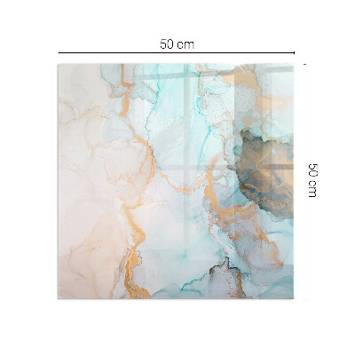 Vetro sotto stufa rettangolare con motivo a onde di colore astratte