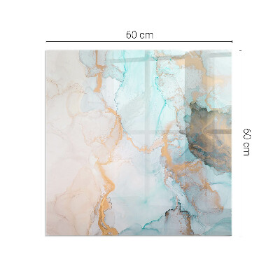 Vetro sotto stufa rettangolare con motivo a onde di colore astratte