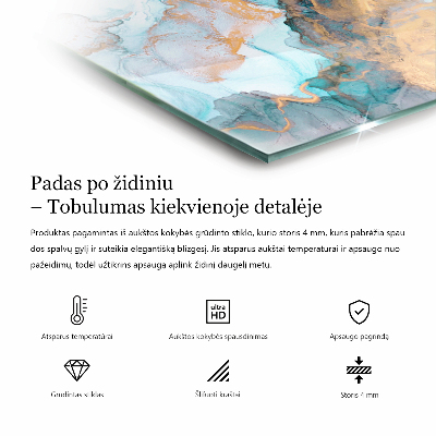 Vetro sotto stufa rettangolare Onde di colore astratte