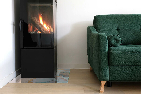 Vetro sotto stufa rettangolare con motivo a onde di colore astratte