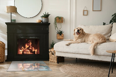 Vetro sotto stufa rettangolare con motivo a onde di colore astratte