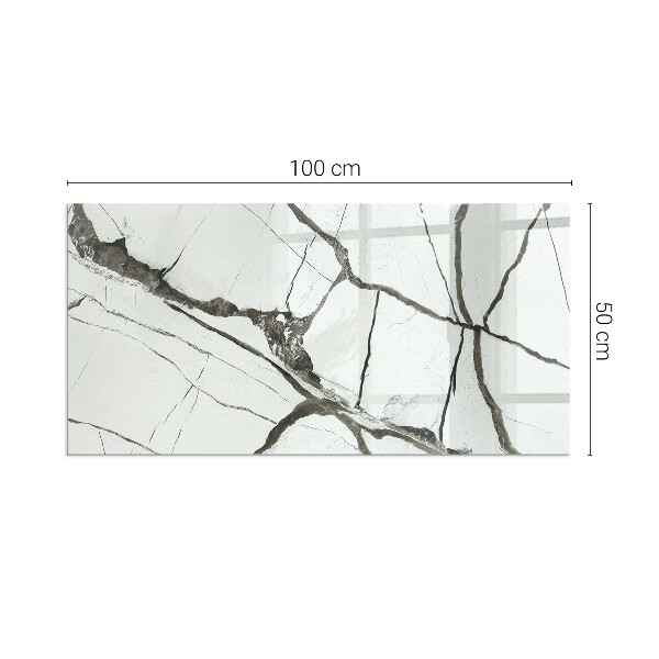 Vetro sotto stufa con motivo a venature effetto marmo