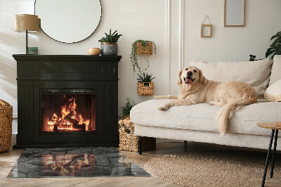 Vetro sotto stufa rettangolare con motivo in pietra naturale