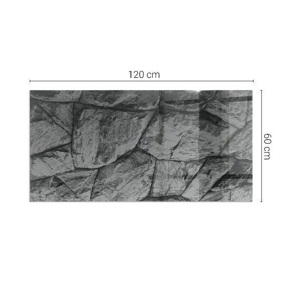 Vetro sotto stufa rettangolare con motivo in pietra naturale