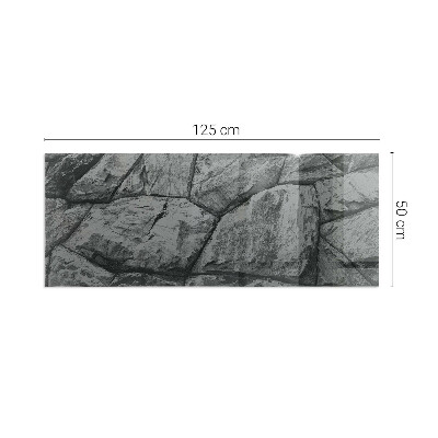 Vetro sotto stufa rettangolare Motivo in pietra naturale