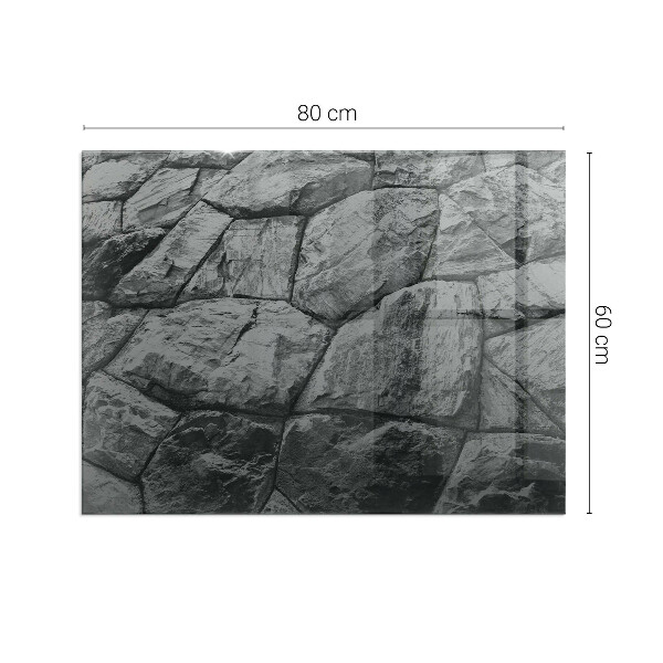 Vetro sotto stufa rettangolare con motivo in pietra naturale