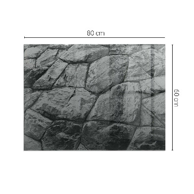 Vetro sotto stufa rettangolare con motivo in pietra naturale
