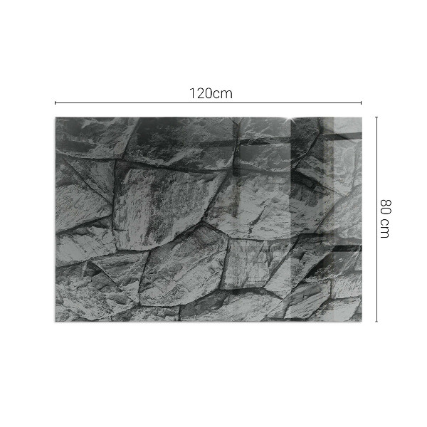 Vetro sotto stufa rettangolare con motivo in pietra naturale