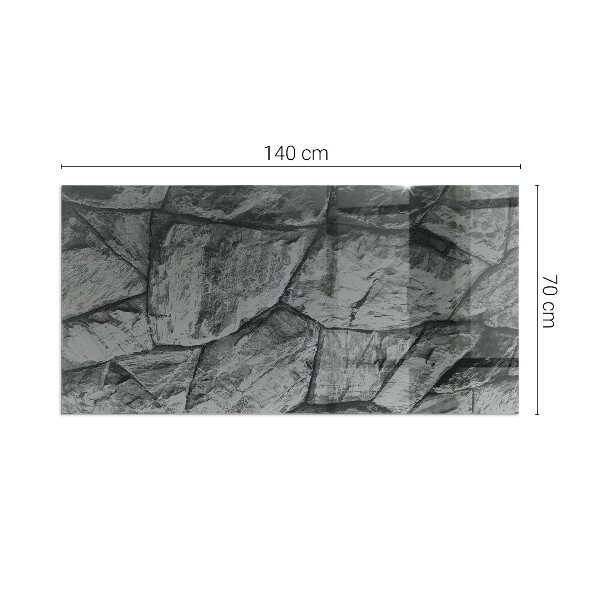Vetro sotto stufa rettangolare con motivo in pietra naturale