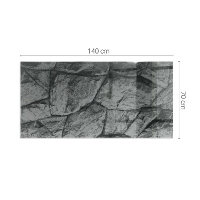 Vetro sotto stufa rettangolare con motivo in pietra naturale
