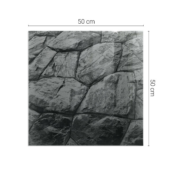 Vetro sotto stufa rettangolare con motivo in pietra naturale