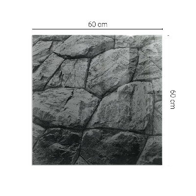Vetro sotto stufa rettangolare con motivo in pietra naturale
