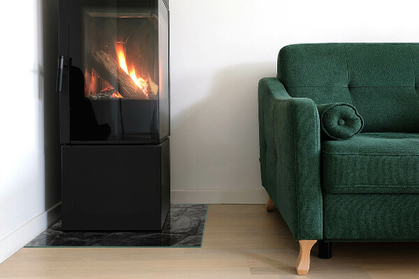 Vetro sotto stufa rettangolare con motivo in pietra naturale