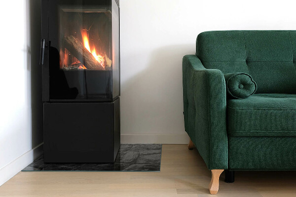 Vetro sotto stufa rettangolare con motivo in pietra naturale