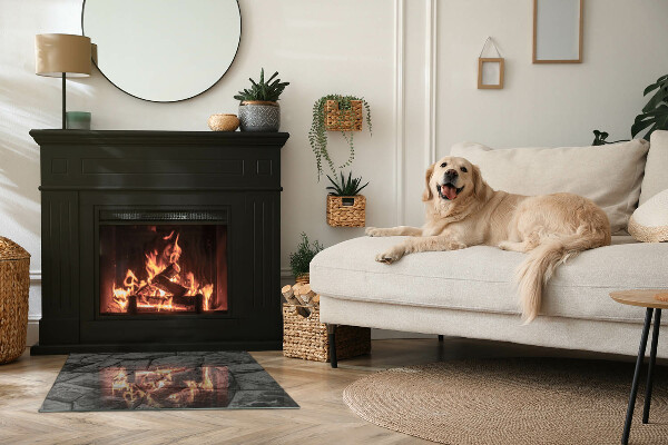 Vetro sotto stufa rettangolare con motivo in pietra naturale