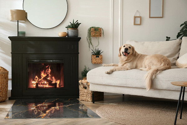 Vetro sotto stufa con motivo a marmo classico dalle venature delicate